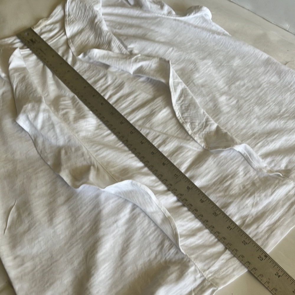 Peruvian Connection White Ruffle Sleeve Top Large 100% cotton - Picture 7 of 8